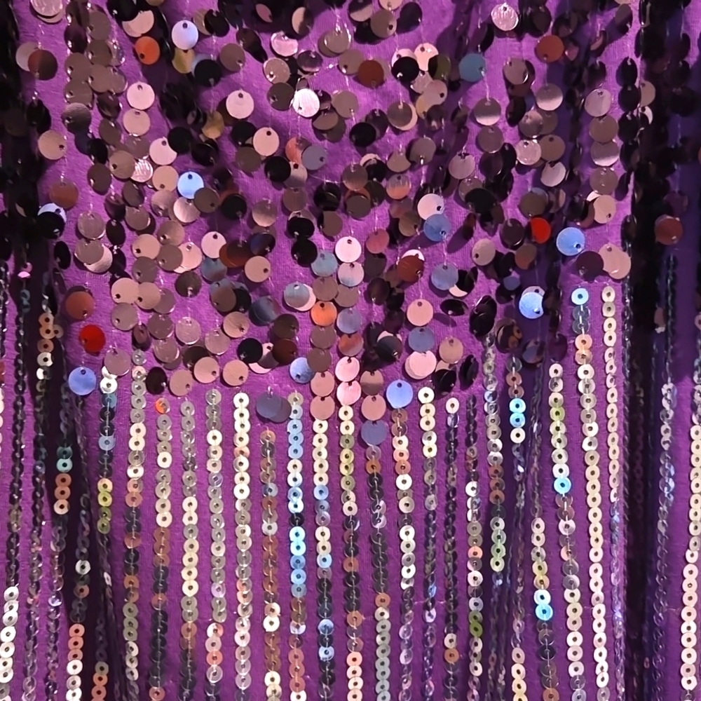 George purple sequined front tank top. Size 3X. - Picture 6 of 6